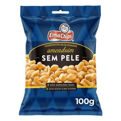 Amendoim Sem Pele Salgado 100g - Elma Chips