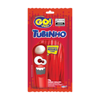 BALA  GO JELLY TUBINHO 70GR - MORANGO