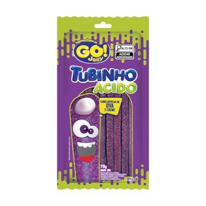 BALA GO JELLY TUBINHO 70GR - UVA ACIDO