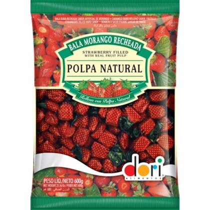 Bala Morango Recheada 600gr DORI - Guirlanda