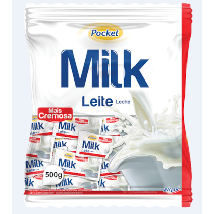 BALA POCKET MILK LEITE 500GR