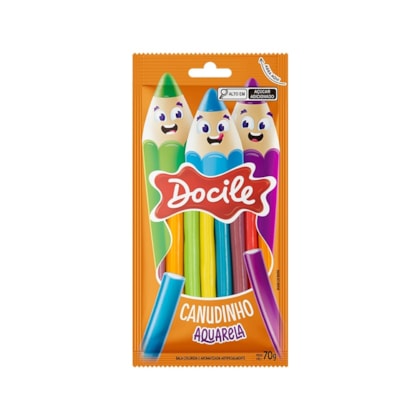 BALA REGALIZ CANUDINHO DOCILE AQUARELA 70GR 