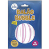 BALAO BUBBLE 45CM TRANSP.C/LISTR BCO/RS MUNDO BIZARRO *CP02