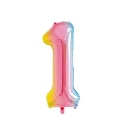 BALAO MET.NUM.1 ARCO IRIS 40CM MEGA ARTES *CP02