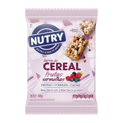 BARRA CEREAL NUTRY C/03 FRUTAS VERM PC