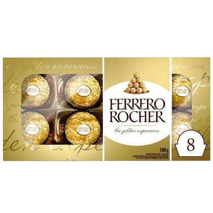 Bombom Ferrero Rocher Caixa 100g 8 Unidades