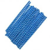 CANUDO PAPEL AZ/BCO BOLINHAS C/12 6X20CM MEGA ARTES