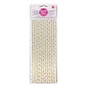 CANUDO PAPEL BCO/OURO BOLINHAS C/12 6X20CM MEGA ARTES