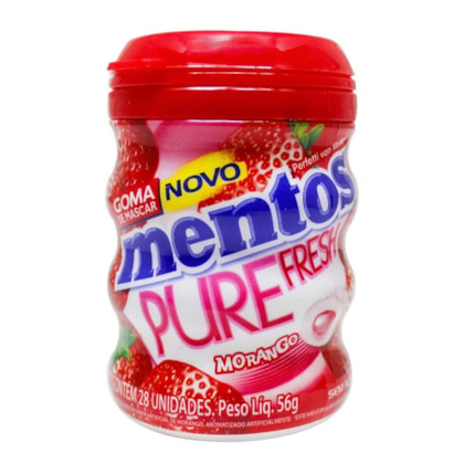 CHICLE MENTOS 56GR PURE MORANGO *CP02