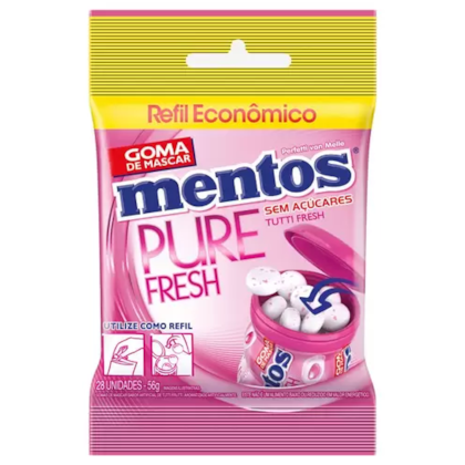 Chicle Mentos Pure Fresh Tutti Frutti Pct 56gr