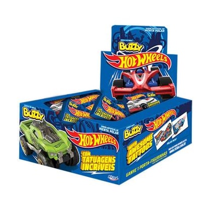 Chiclete Buzzy Hot Wheels Menta Polar c/100