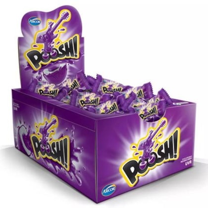 Chiclete Poosh Display Com 40 Unidades - Uva