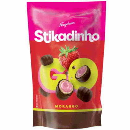 CHOCOLATE STIKADINHO GO POUCH 120GR - MORANGO