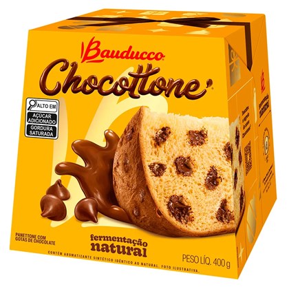 Chocottone Bauducco 400gr - Panetone com Gotas de Chocolate