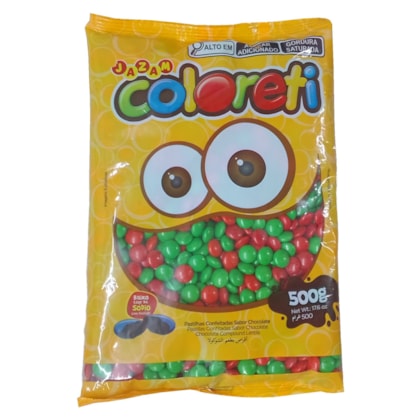 Confeito Chocolate Natal 500g - Pastilhas confeitadas Coloreti
