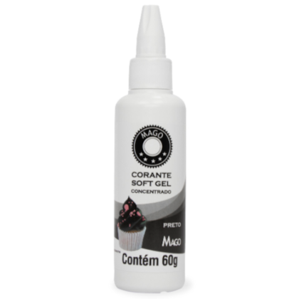 CORANTE SOFT GEL PRETO 60ML MAGO *CP02