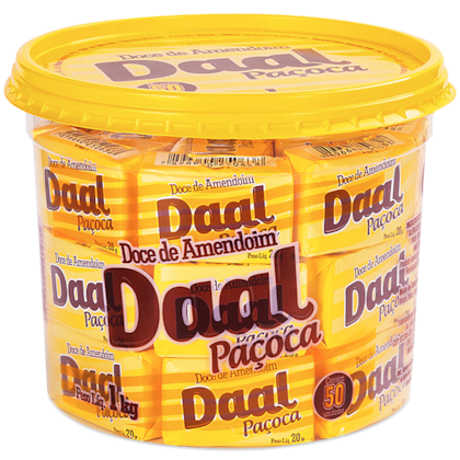 Doce Pacoca Quadrada Pote 1kg C/50un - DAAL