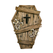 ENFEITE HOR.HALLOWEEN CAIXAO GRD PIFFER UND *CP02