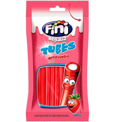 Gelatina FINI Tubes Morango 80gr - Pacote