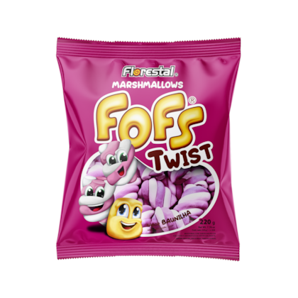 MARSHMALLOW FOFS TWIST ROSA E BRANCO 220GR *CP03