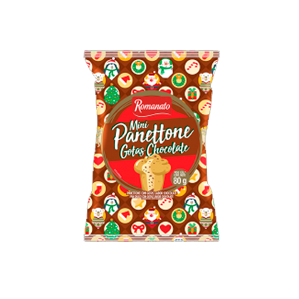 MINI PANETTONE ROMANATO GOTAS CHOC 80GR