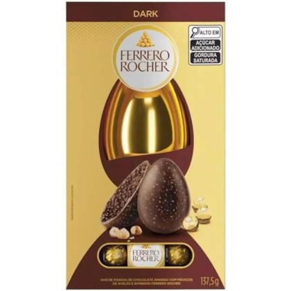 OVO PASCOA FERRERO ROCHER DARK EM CAIXA 137,5G