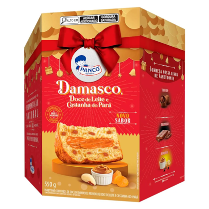 Panettone Damasco - Doce De Leite Castanha Do Para 550g - Panco