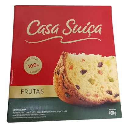 Panettone Tradicional com Frutas 400g - Casa Suiça