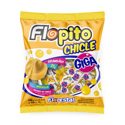 PIRULITO FLOPITO CHICLE GIGA MARACUJA C/24 *CP03