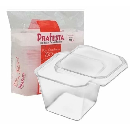 POTE QUAD C/TAMPA 250ML C/20*8466 PRAFESTA *CP02