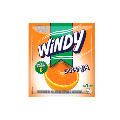 REFRESCO EM PO WINDY 25G- LARANJA 