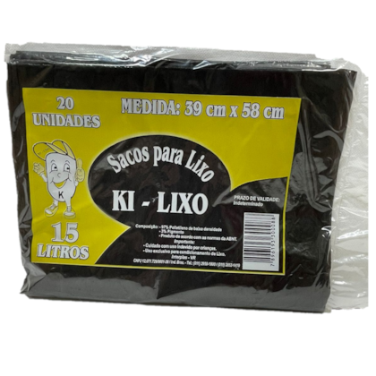 SACO P/LIXO 15LTS C/20 KI-LIXO 39X58 *CP03