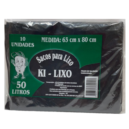 SACO P/LIXO 50LTS C/10 KI-LIXO 63X80 *CP03