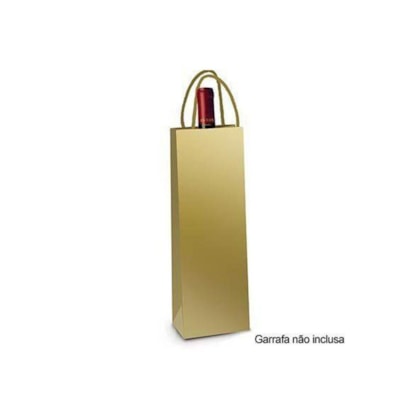 SACOLA LAM OURO METAL FOSCO GARRAFA 35X13X8 - CROMUS *CP02