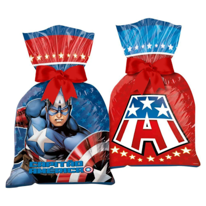 SACOLA PLAST CAPITÃO AMERICA ANIMA.C/12 REGINA