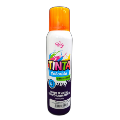 TINTA SPRAY PARA CABELO LARANJA NEON 150ML MY PARTY