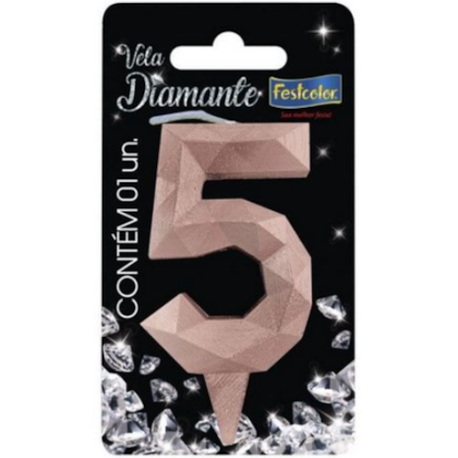 VELA DIAMANTE ROSE GOLD N.5 FESTCOLOR