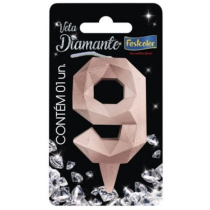 VELA DIAMANTE ROSE GOLD N.9 FESTCOLOR